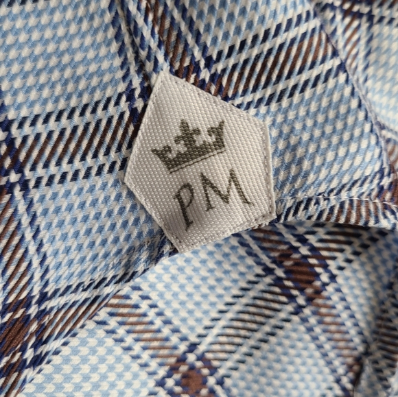 Peter Millar Men's Long Sleeve Dress Shirt, Size: Medium Color: Blue & Brown - Picture 11 of 16